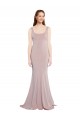 Stretch Crepe Scoop Neck Mermaid Dusty Pink Prom Dress Canada Factory