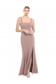 Stretch Crepe High Neck Mermaid Dusty Pink Prom Dress Canada Factory