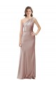 Stretch Satin One Shoulder Open Back Sheath Dusty Pink Prom Dress Canada Factory
