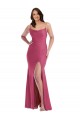 Silky Satin Cowl Neck Tie Back Mermaid Fuchsia Plus Size Formal Prom Dress Canada Factory