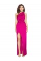 Silky Satin One Shoulder Sheath Fuchsia Prom Dress Canada Factory