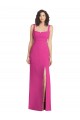 Stretch Crepe Square Neck Low Back Trumpet Fuchsia Prom Dress Canada Factory