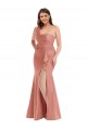 Silky Satin One Shoulder Mermaid Georgia Peach Black Tie Plus Size Prom Dress Canada Factory