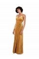 Stretch Velvet V-Neck V-Back Column Gold Black Tie Prom Dress Canada Factory