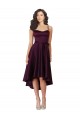 Satin Scoop Neck Neck Open Back A-Line Grape High Low Prom Dress Canada Factory