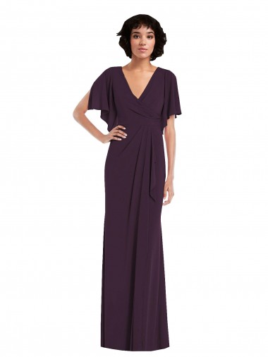 Spandex V-Neck Sheath Grape Prom Dress Canada Factory