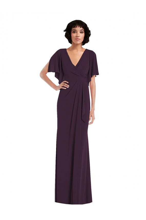 Spandex V-Neck Sheath Grape Prom Dress Canada Factory