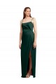 Stretch Satin Square Neck Low Back Column Hunter Prom Dress Canada Factory