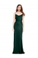 Stretch Satin Cowl Neck V-Back Sheath Hunter Black Tie Prom Dress Canada Factory