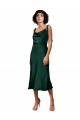 Stretch Satin Cowl Neck Sheath Hunter Black Tie Prom Dress Canada Factory