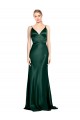 Stretch Satin High Neck V-Back Sheath Hunter Prom Dress Canada Factory