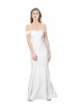 Stretch Crepe Off the Shoulder Low Back Mermaid Ivory Prom Dress Canada Factory
