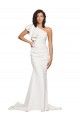 Stretch Crepe One Shoulder Sheath Ivory Sweep Train Prom Dress Canada Factory