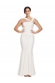 Stretch Crepe Square Neck Low Back Sheath Ivory Long Prom Dress Canada Factory