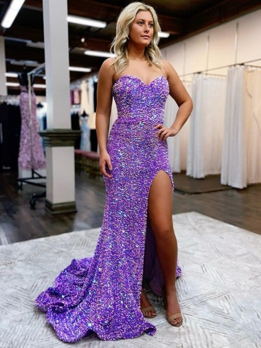 Velvet Sequin Sweetheart A-Line Lavender Homecoming Dress Canada Factory