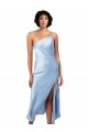 Silky Satin One Shoulder A-Line Light Sky Blue Prom Dress Canada Factory