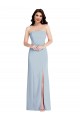 Stretch Crepe Strapless Low Back A-Line Light Sky Blue Long Prom Dress Canada Factory