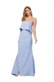 Stretch Crepe Strapless Low Back A-Line Light Sky Blue Prom Dress Canada Factory
