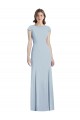 Stretch Crepe Bateau Neck Open Back Trumpet Light Sky Blue Prom Dress Canada Factory
