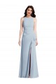 Stretch Crepe Halter Neck Trumpet Light Sky Blue Prom Dress Canada Factory