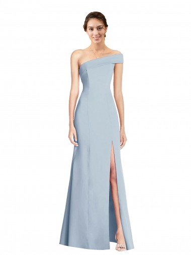 Stretch Crepe Off the Shoulder Trumpet Light Sky Blue Prom Dress Canada Factory