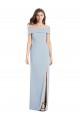 Stretch Crepe Off the Shoulder Trumpet Light Sky Blue Long Prom Dress Canada Factory