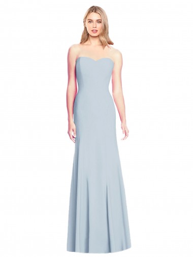 Stretch Crepe Sweetheart Sleeveless Trumpet Light Sky Blue Long Prom Dresses Canada Factory