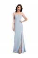 Stretch Crepe Strapless Sleeveless Trumpet Light Sky Blue Long Prom Dress Canada Factory