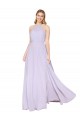 Soft Chiffon High Neck A-Line Lilac Prom Dress Canada Factory