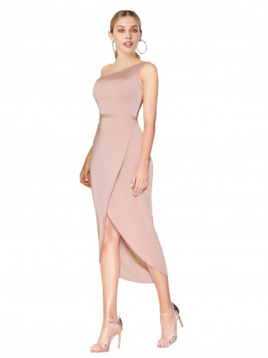 Stretch Crepe High Neck Mermaid Mauve Prom Dress Canada Factory