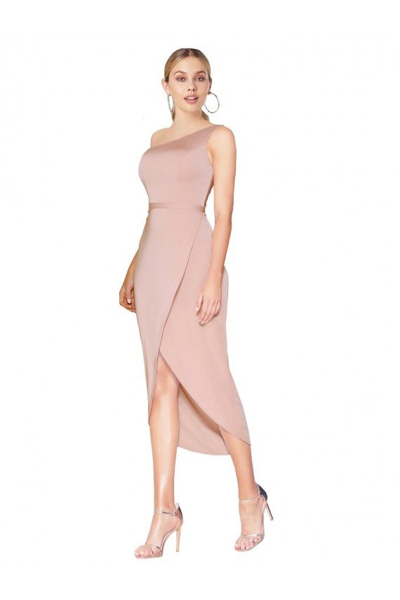 Stretch Crepe High Neck Mermaid Mauve Prom Dress Canada Factory