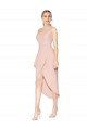Stretch Crepe High Neck V-Back Mermaid Mauve High Low Prom Dress Canada Factory