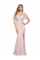 Stretch Crepe & Tulle Sweetheart V-Back Sheath Mauve Prom Dress Canada Factory