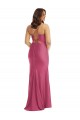 Silky Satin Cowl Neck Tie Back Mermaid Fuchsia Plus Size Formal Prom Dress Canada Factory