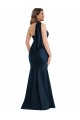 Silky Satin Halter Neck Mermaid Dark Navy Plus Size Formal Prom Dress Canada Factory