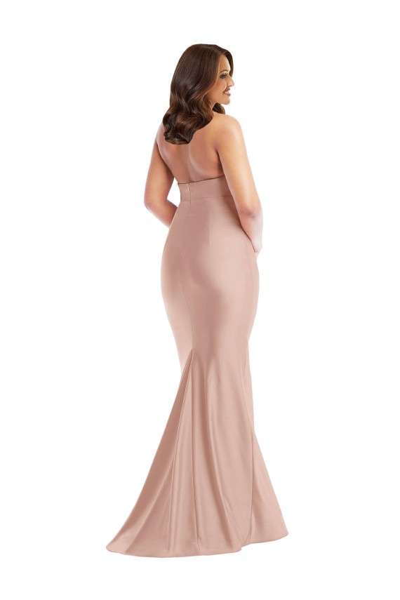 Silky Satin Halter Neck Open Back Mermaid Dusty Pink Plus Size Formal Prom Dress Canada Factory