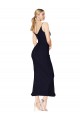 Soft Chiffon High Neck Knee Length Mermaid Dark Navy Prom Dress Canada Factory