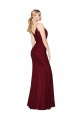 Soft Chiffon High Neck V-Back Mermaid Burgundy Prom Dress Canada Factory