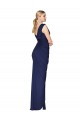 Soft Chiffon High Neck V-Back Mermaid Dark Navy Long Prom Dress Canada Factory