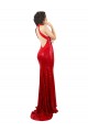 Sequin High Neck Open Back Mermaid Red Prom Dress Canada Factory