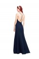 Soft Chiffon High Neck Mermaid Dark Navy Prom Dress Canada Factory