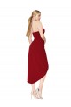 Stretch Crepe High Neck Mermaid Burgundy High Low Prom Dress Canada Factory