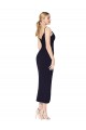 Stretch Crepe High Neck V-Back Mermaid Dark Navy Prom Dress Canada Factory