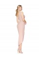 Stretch Crepe High Neck V-Back Mermaid Mauve High Low Prom Dress Canada Factory