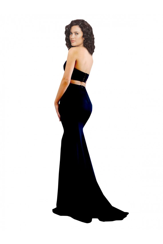 Stretch Crepe High Neck Low Back Mermaid Black Prom Dress Canada Factory