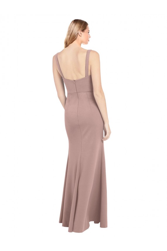 Stretch Crepe High Neck Mermaid Dusty Pink Prom Dress Canada Factory