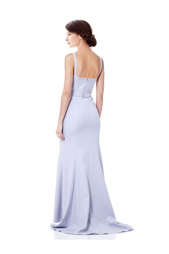 Stretch Crepe High Neck Sleeveless Mermaid Light Sky Blue Long Prom Dress Canada Factory