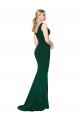 Stretch Crepe High Neck Mermaid Midnight Green Prom Dress Canada Factory