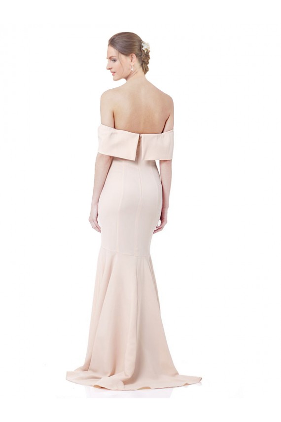 Stretch Crepe High Neck Mermaid Nude Long Prom Dress Canada Factory
