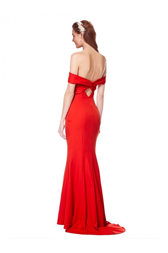 Stretch Crepe High Neck Mermaid Red Prom Dress Canada Factory